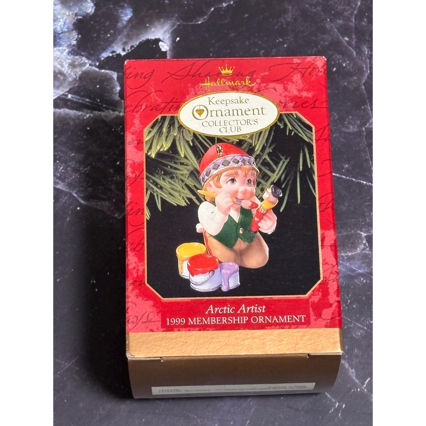 1999 Hallmark Keepsake Christmas Ornament Membership Arctic Artist Elf Painting