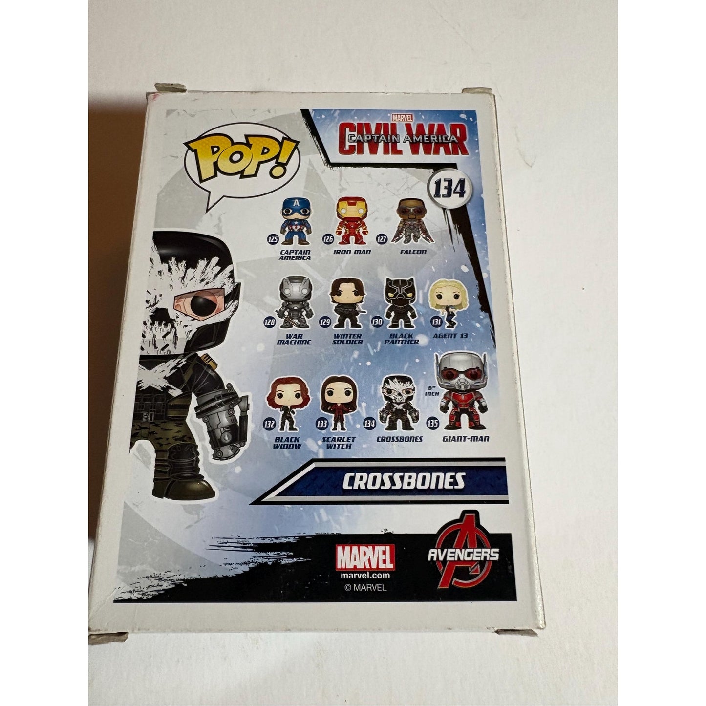 POP! Funko Vinyl Figure New in Box Marvel Captain America Civil War #134 CrossBones