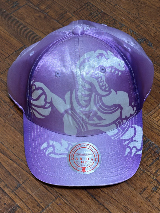 Toronto Raptors Mitchell & Ness NBA Basketball HWC Hardwood Classics Dinosaur Full On Dad Adjustable Strap Back Hat Cap Purple White New NWT
