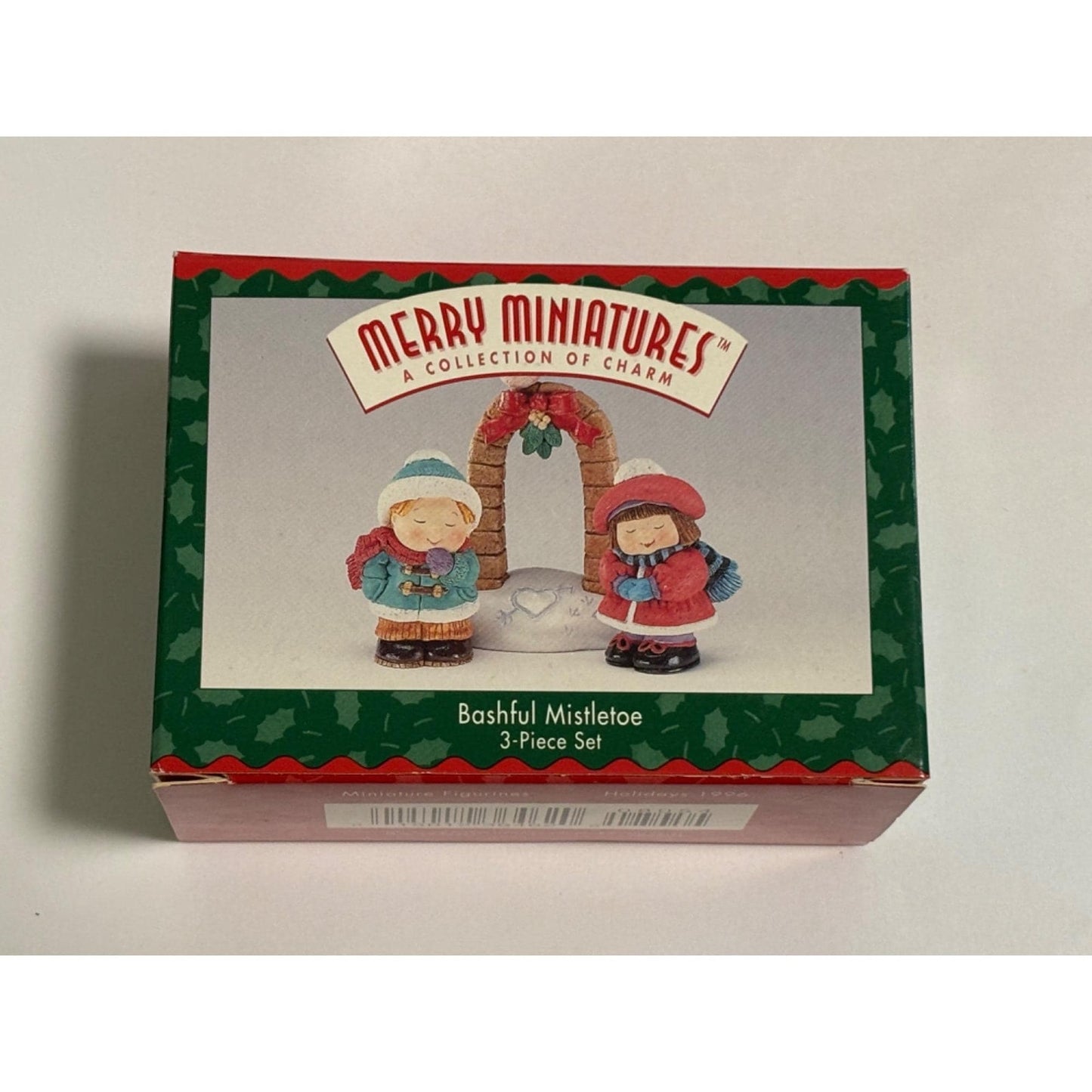 Hallmark Merry Miniatures Bashful Mistletoe 3-Piece Christmas Set 1996