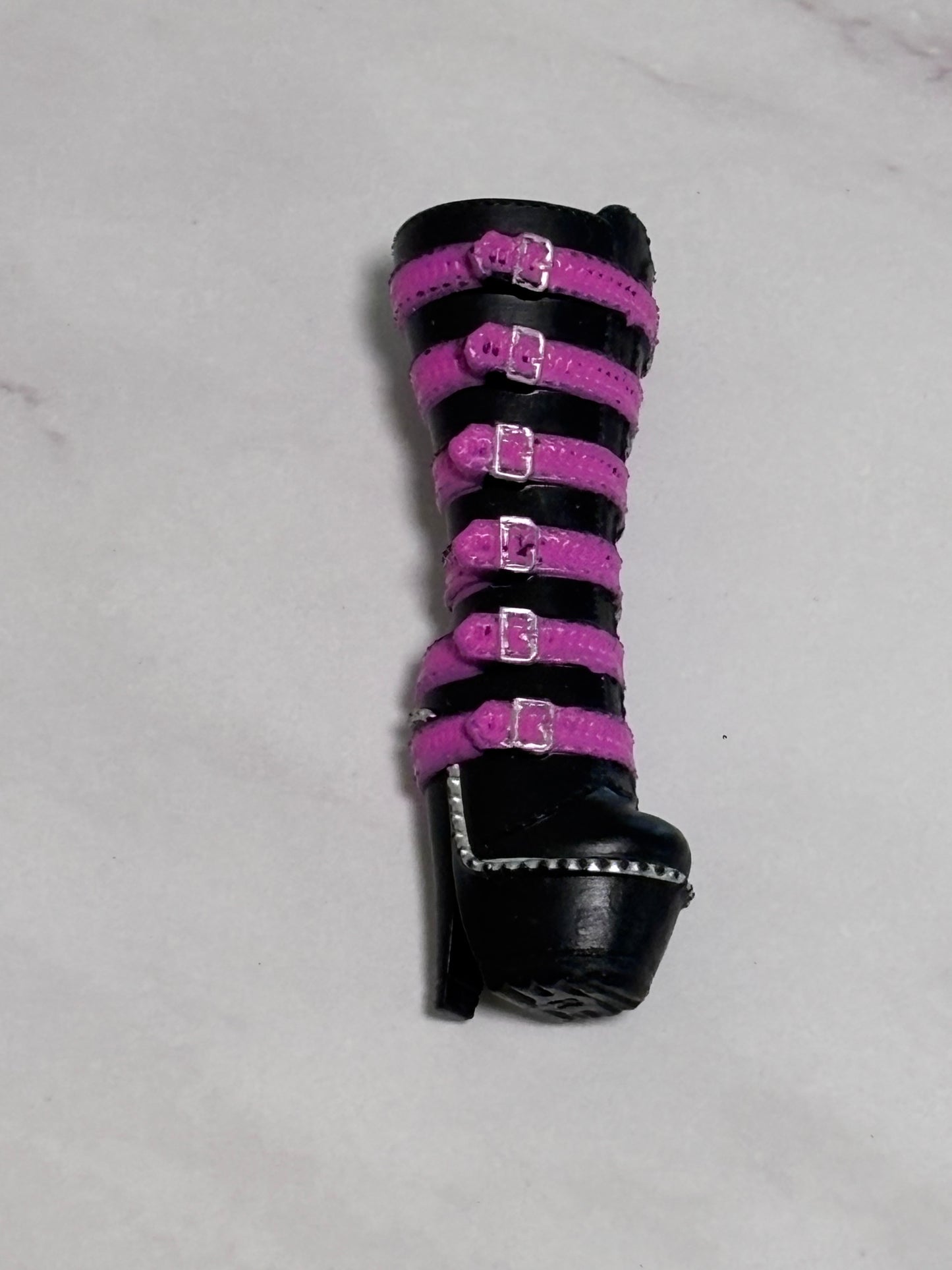 Lol Surprise Omg Doll Shoes Shoe Metal Chick Babe Black Pink Buckle Heel Boots