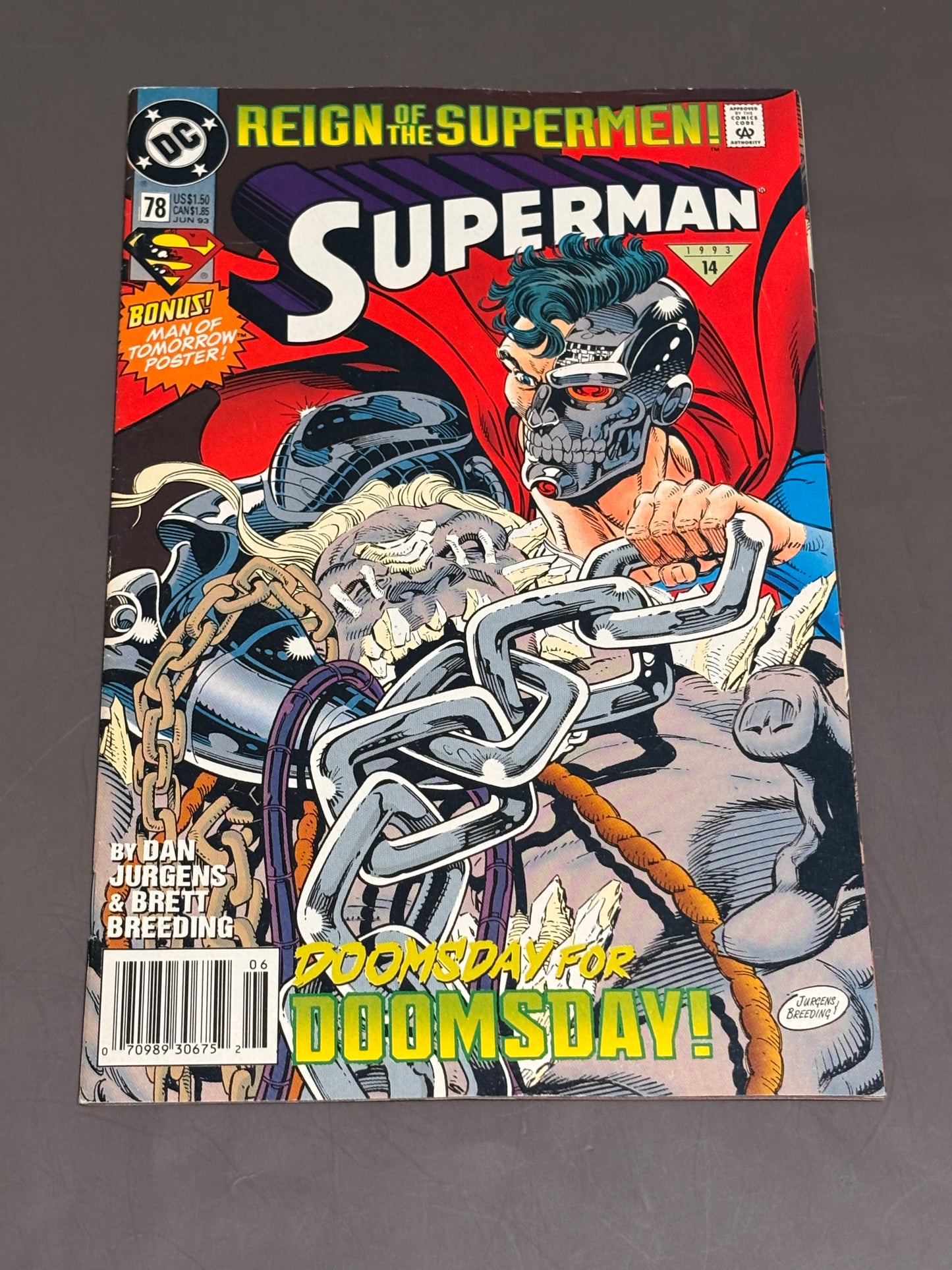 DC Comics Superman #78 (1993) Reign of the Supermen Dan Jurgens Cyborg Debut