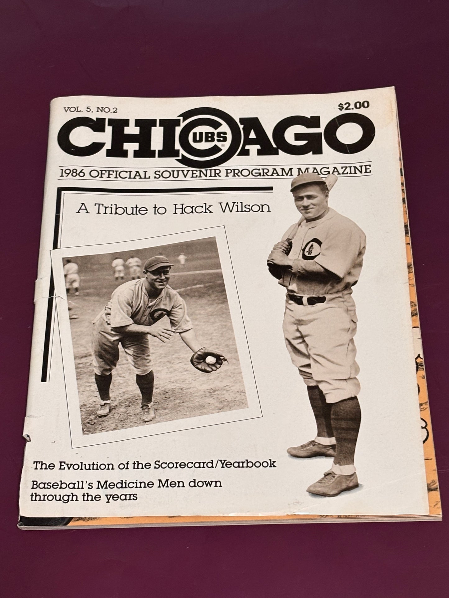1986 MLB Chicago Cubs Crosstown Classic program White Sox Wrigley Field