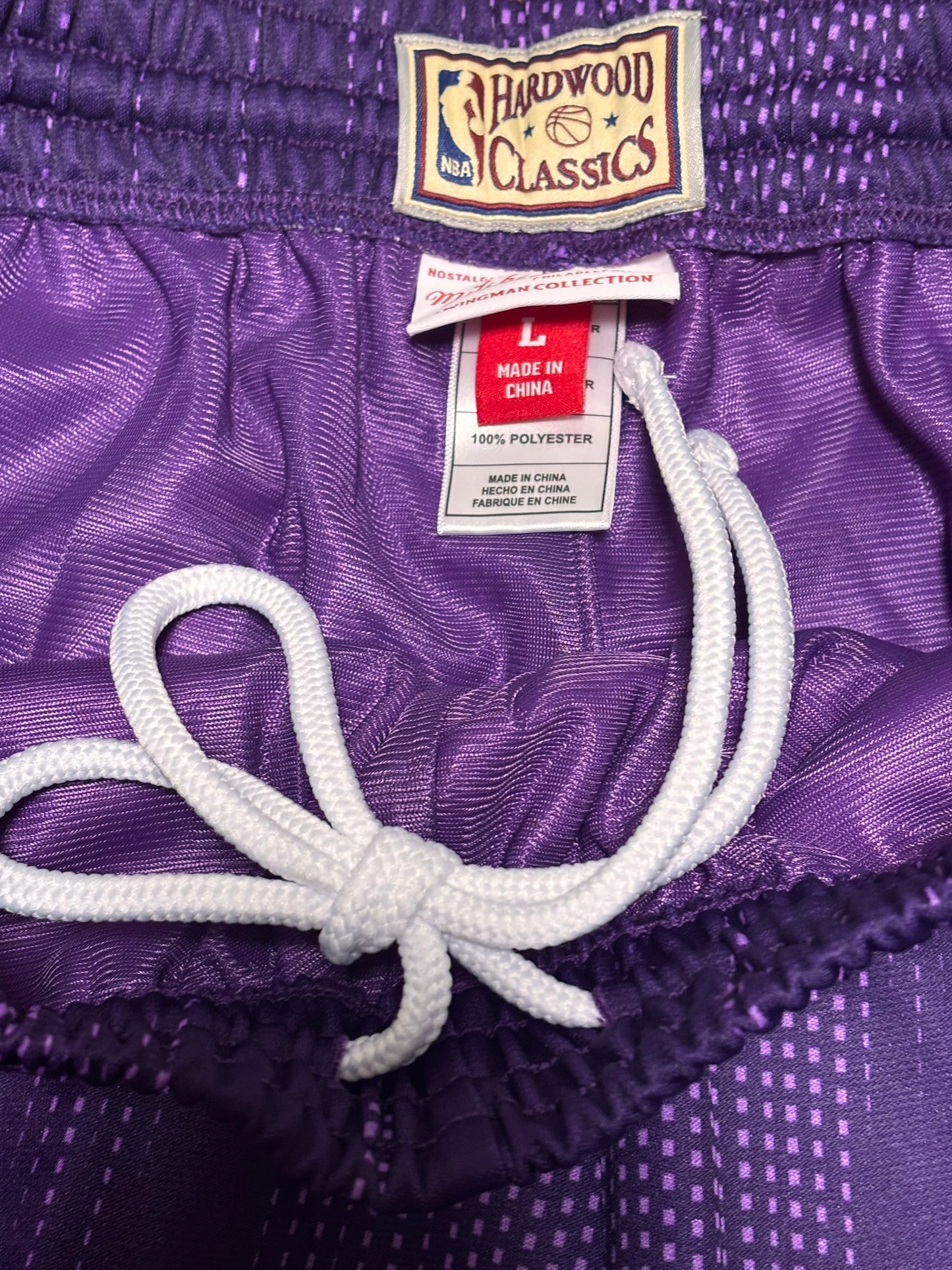 Los Angeles LA Lakers Mitchell & Ness NBA Retro HWC Hardwood Classic Swingman 1996-97 Shorts Monochrome Purple Men’s Large L New NWOT