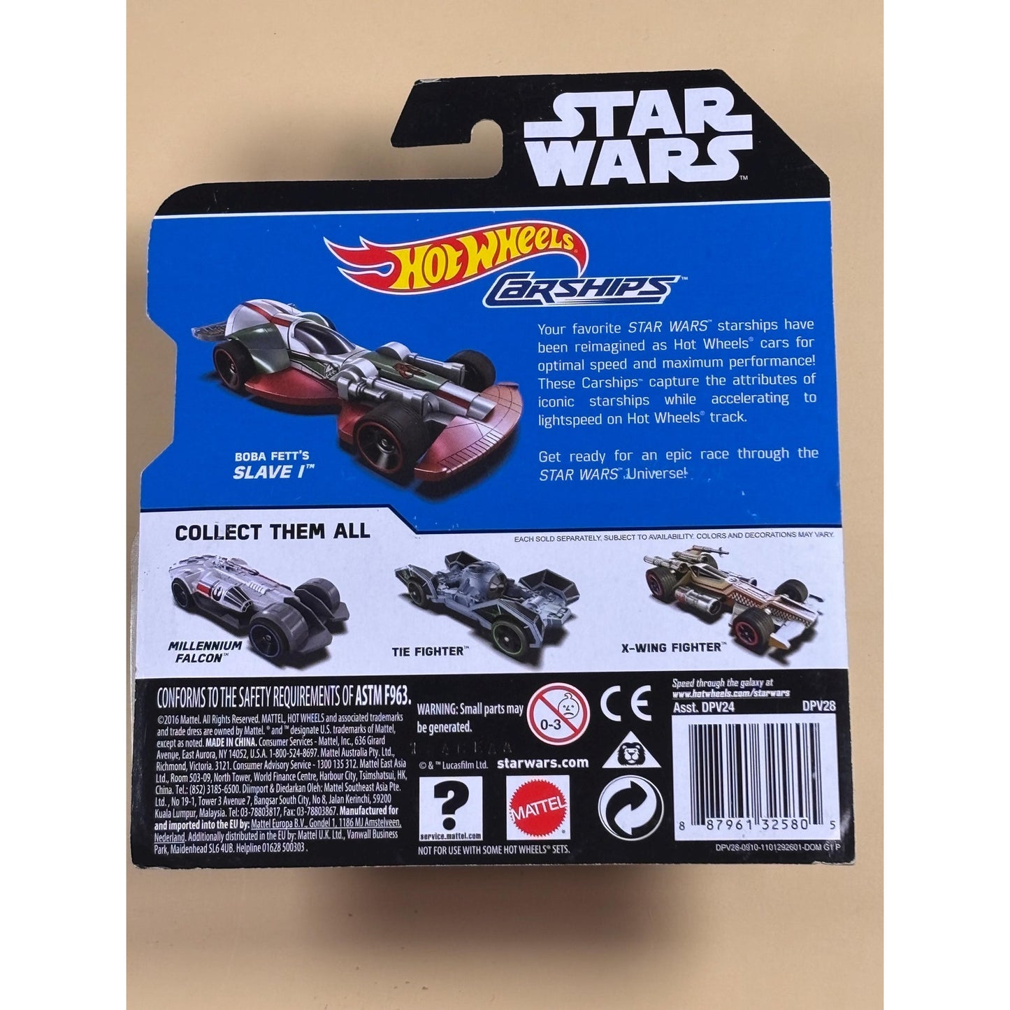 Hot Wheels Star Wars Carships Boba Fett Slave 1 Die-Cast Car 2016 Mattel