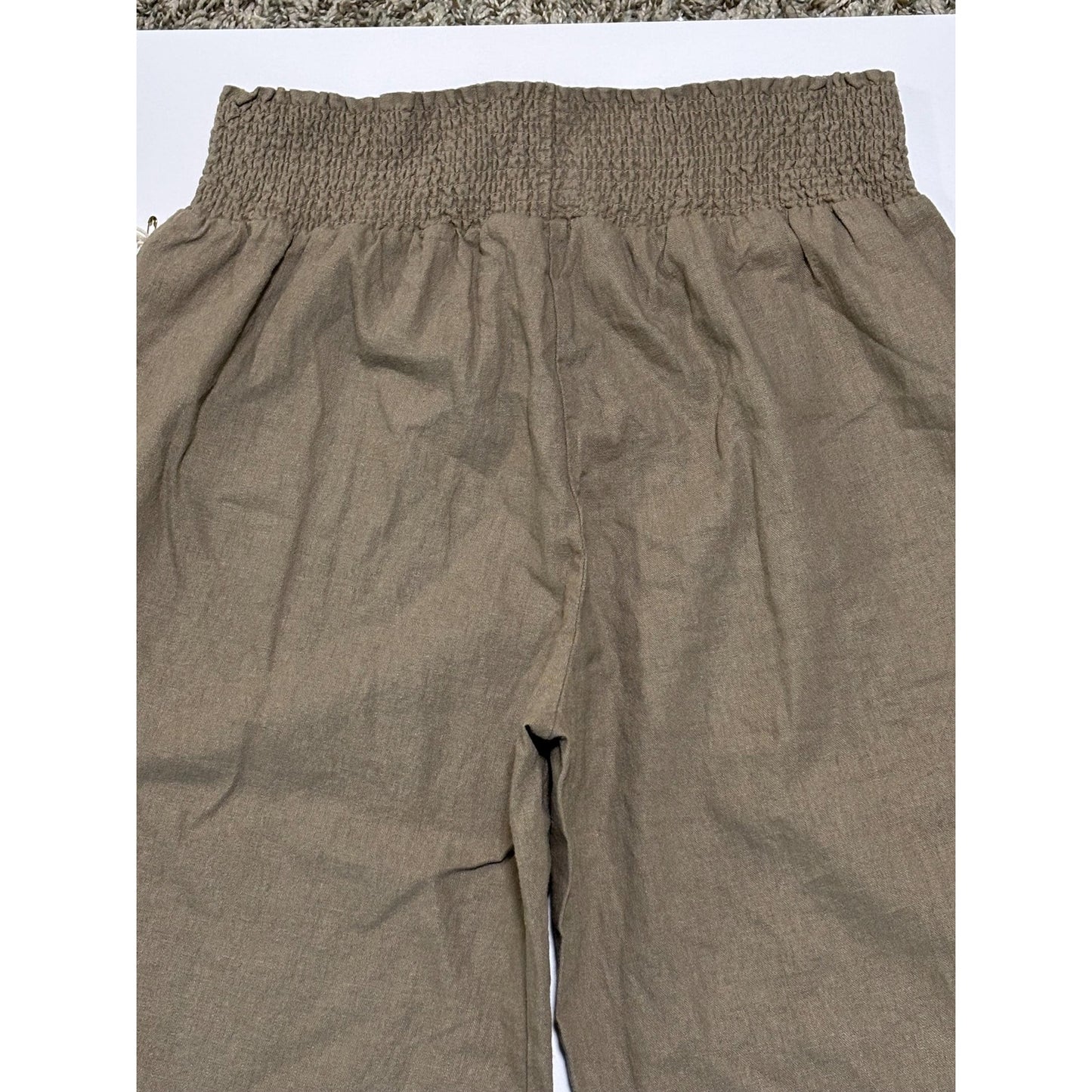 Indigo Rein Pants Womens Beige Wide Leg Loungers Slacks Medium M NWT
