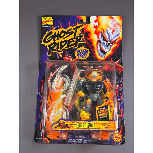 Vintage Ghost Rider Action Figure Exploding Ghostfire Chest Toybiz Marvel 1996
