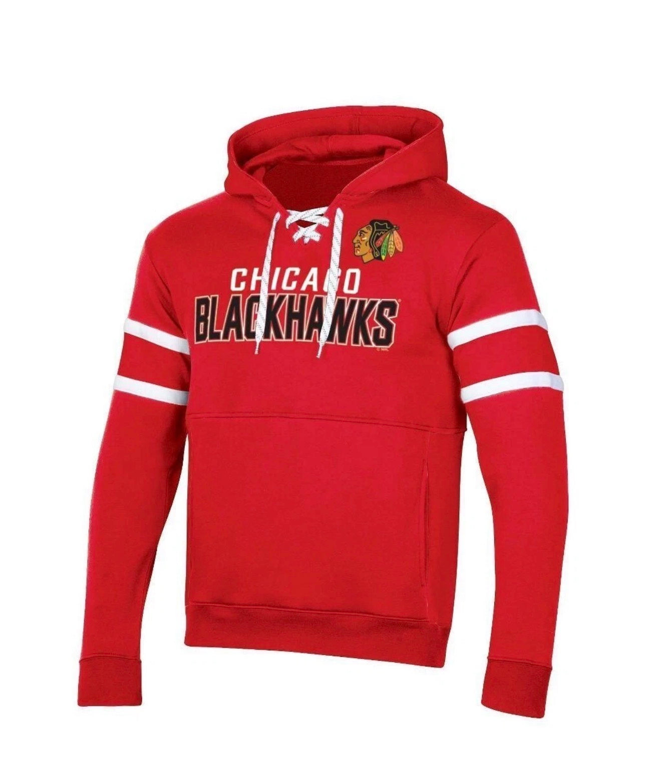 Chicago Blackhawks NHL Men's S Small Red Long Sleeve Hoodie Hooded Sweatshirt with Lace NWT New