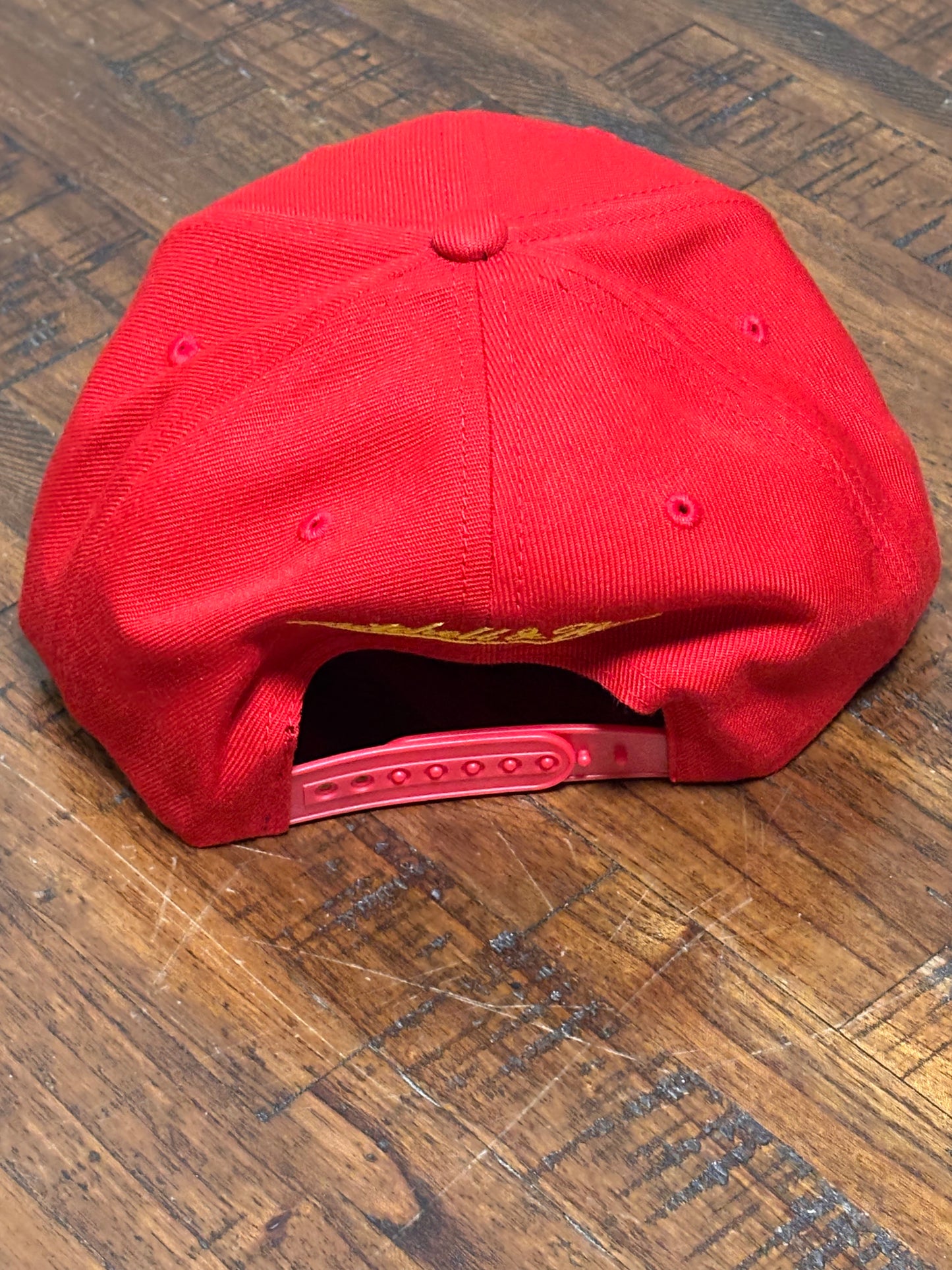 Houston Rockets Mitchell & Ness NBA Basketball HWC Hardwood Classics Zone and N One Adjustable Snap Back Hat Cap Red Black Gold New NWT