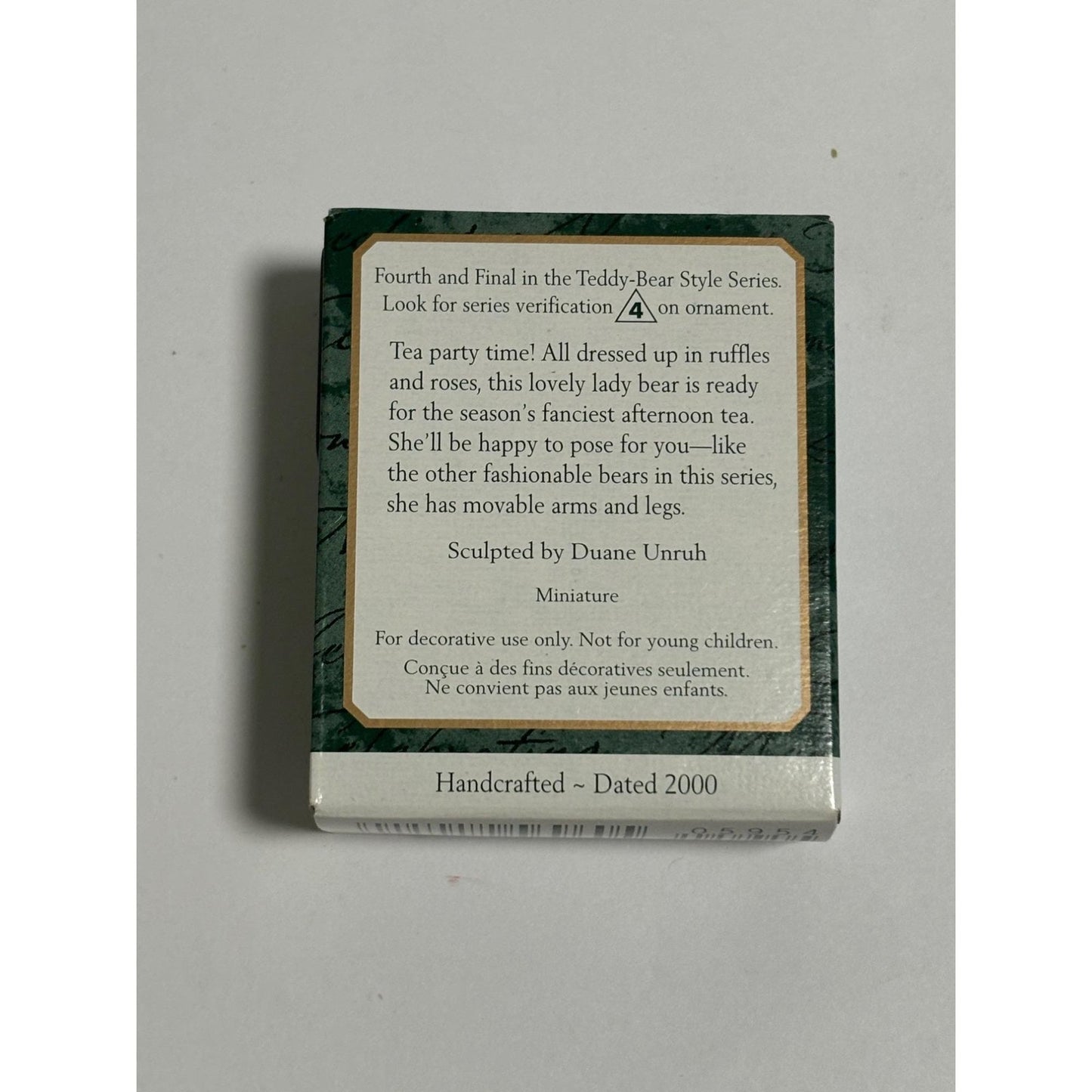 Hallmark Keepsake Teddy-Bear Style Series #4 2000 Miniature Ornament