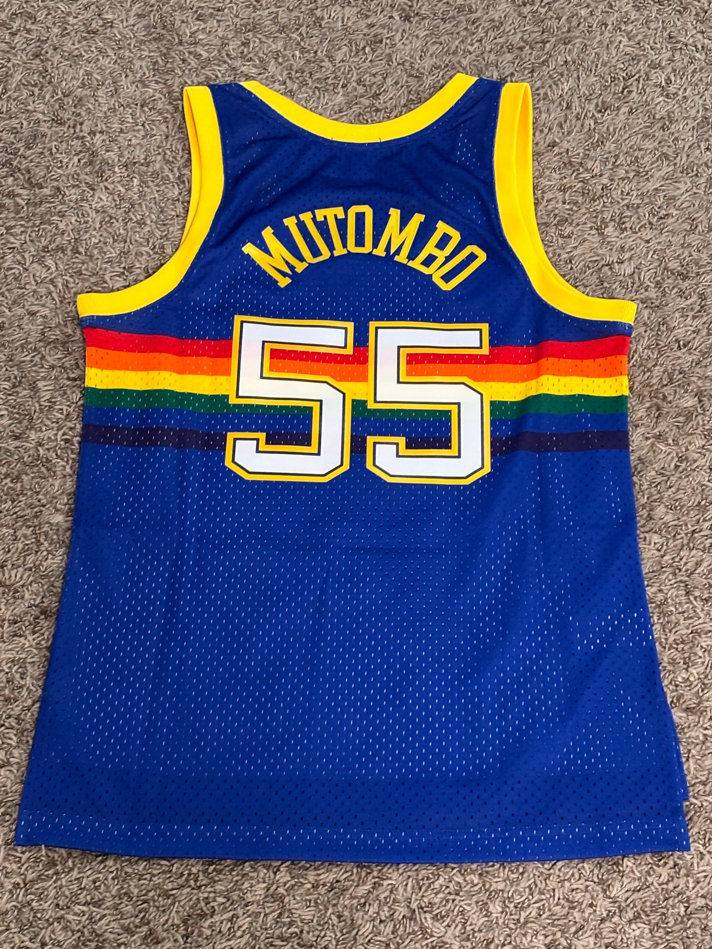 Dikembe Mutombo Denver Nuggets Mitchell & Ness 1991/92 Retro Hardwood Classics Swingman Jersey Royal Blue Women's Medium M New NWOT