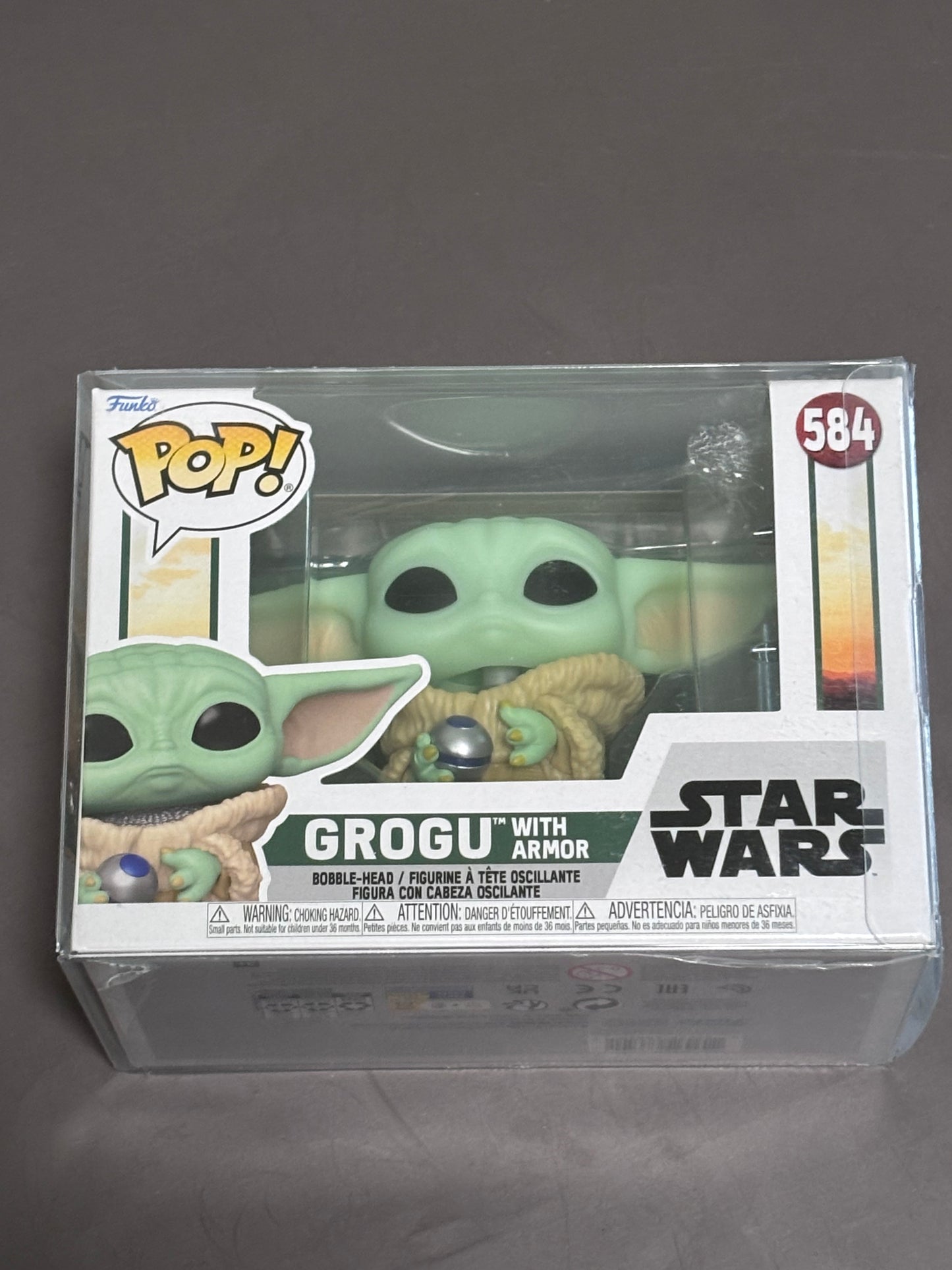 Funko Pop! Grogu with Armour Vinyl #584 Star Wars Book of Boba Fett