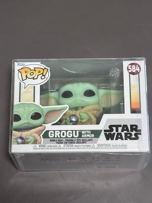 Funko Pop! Grogu with Armour Vinyl #584 Star Wars Book of Boba Fett