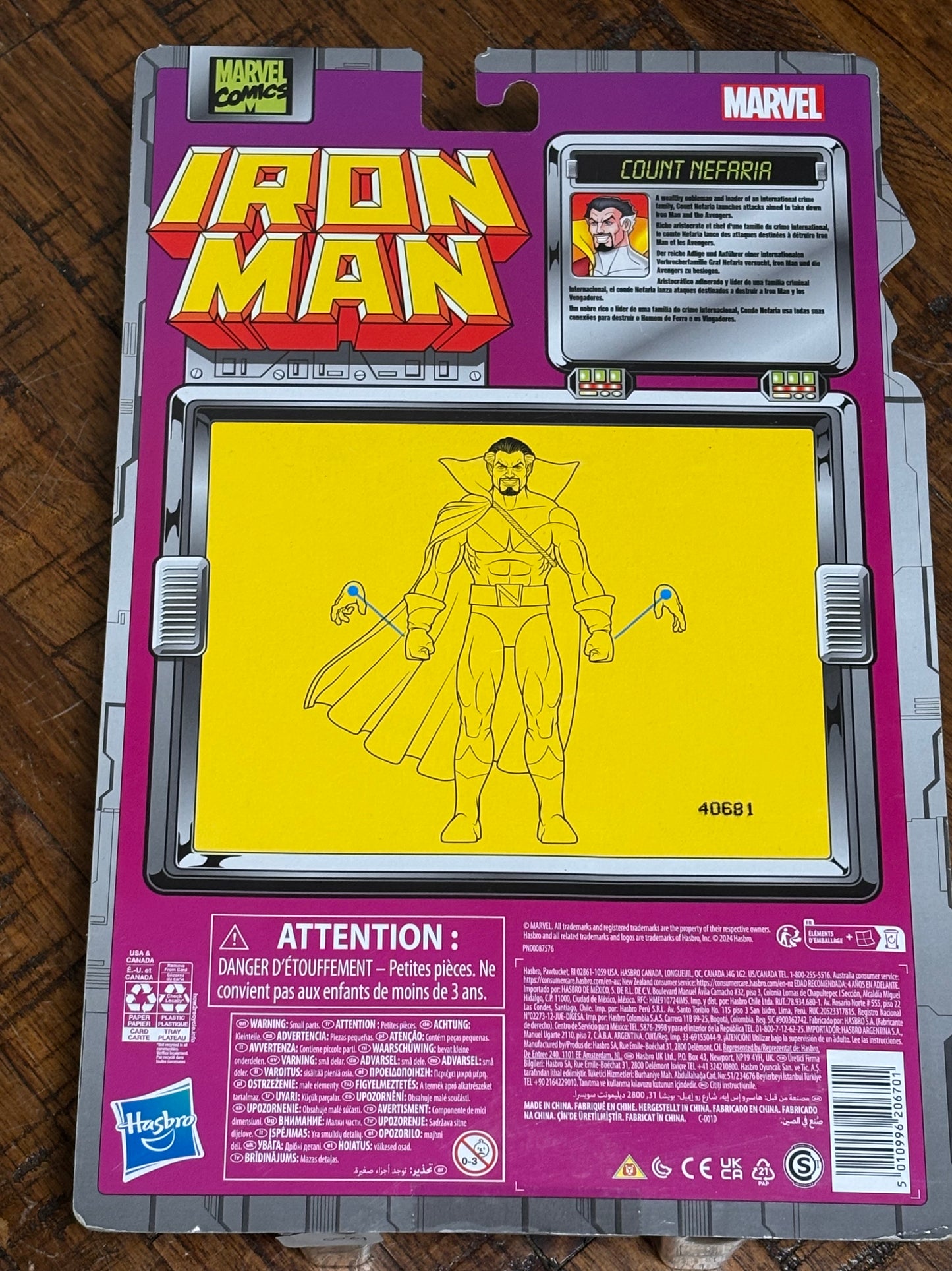 Hasbro Marvel Comics Legends Iron Man Retro Card Count Nefaria 6" Action Figure 2024 New