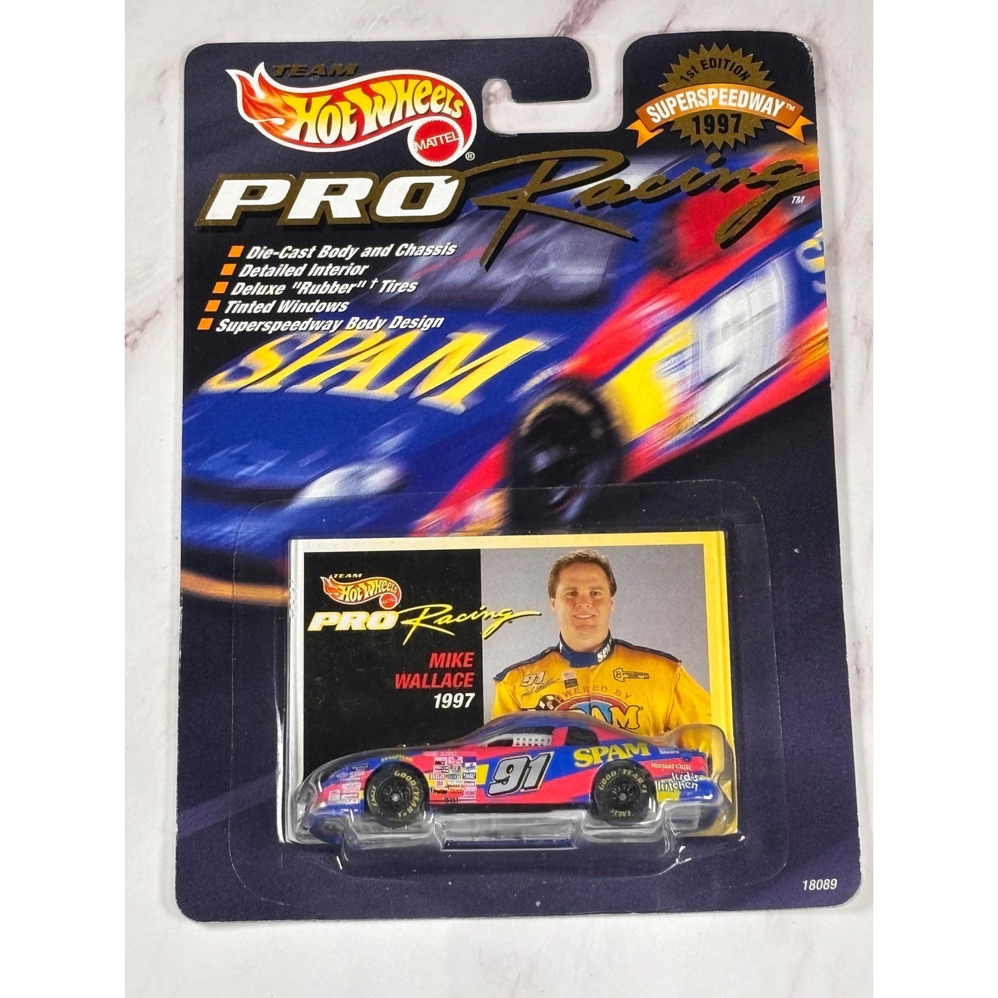1997 1st Edition Team Hot Wheels Pro Racing #91 Mike Wallace 1:64 Die Cast New