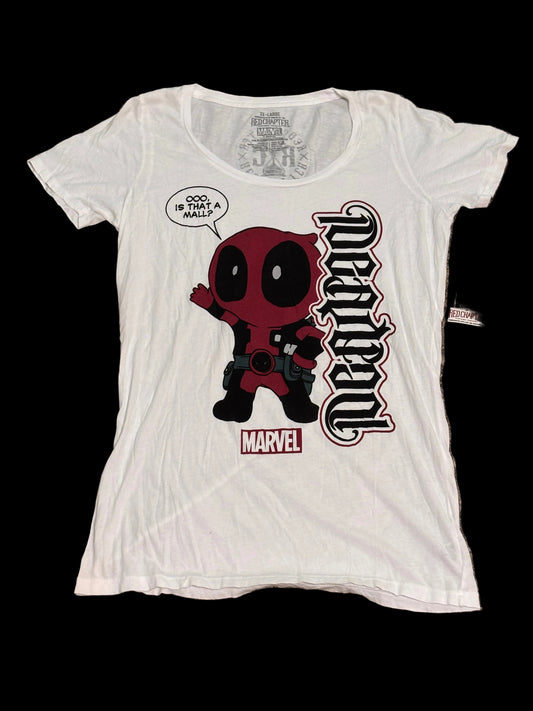 Deadpool Marvel Red Chapter White Womens Meme Shirt T-Shirt 3XL Xtra Large New NWT