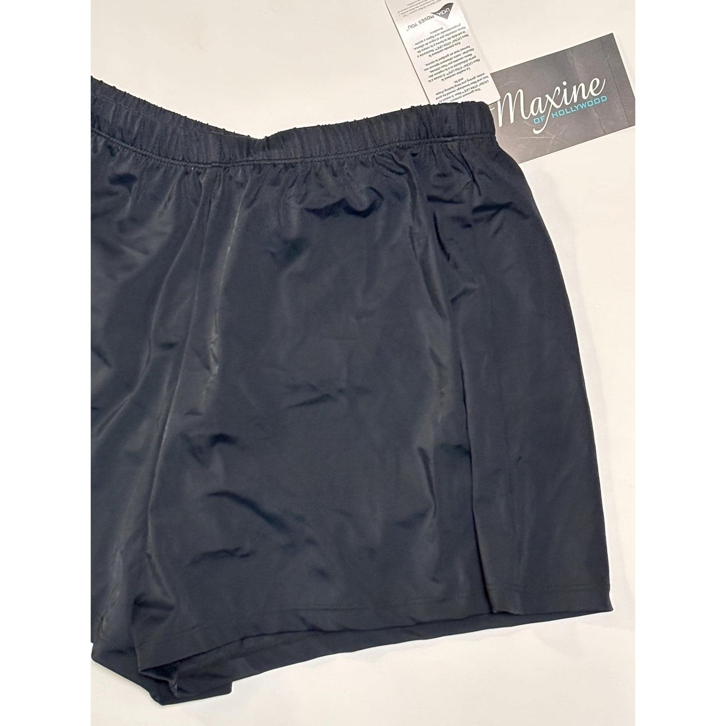 Maxine of Hollywood Women Black Stretch Jogger Bikini Bottom Shorts Size 8 NWT