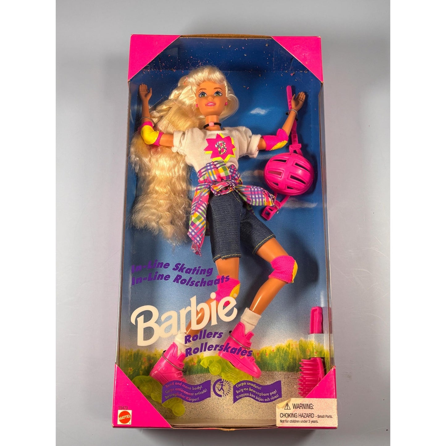 Rare In-Line Skating Barbie Doll with Rollerskates 1995 Mattel 15473 New