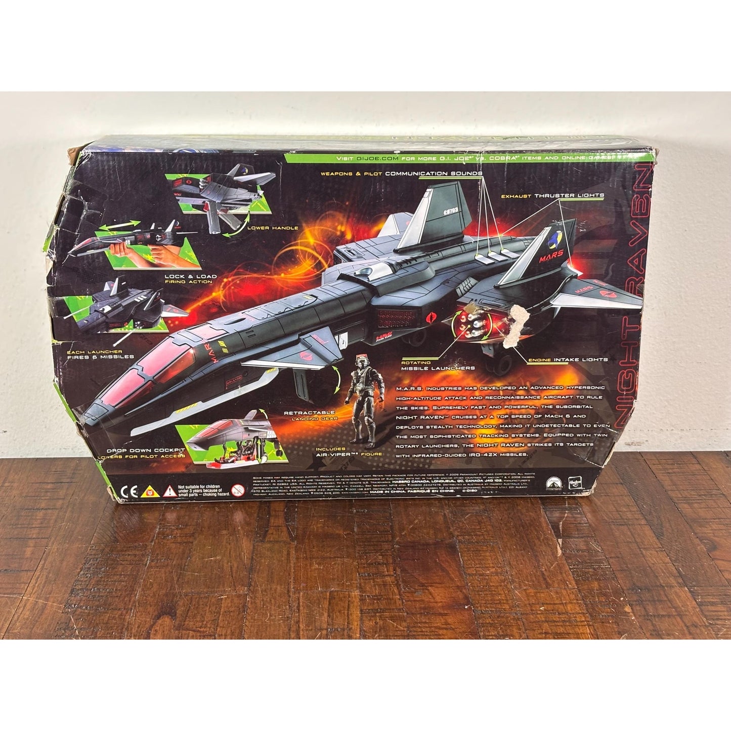 Hasbro 2009 GI Joe Rise of Cobra Night Raven with Air-Viper 3.75" Figure Sealed