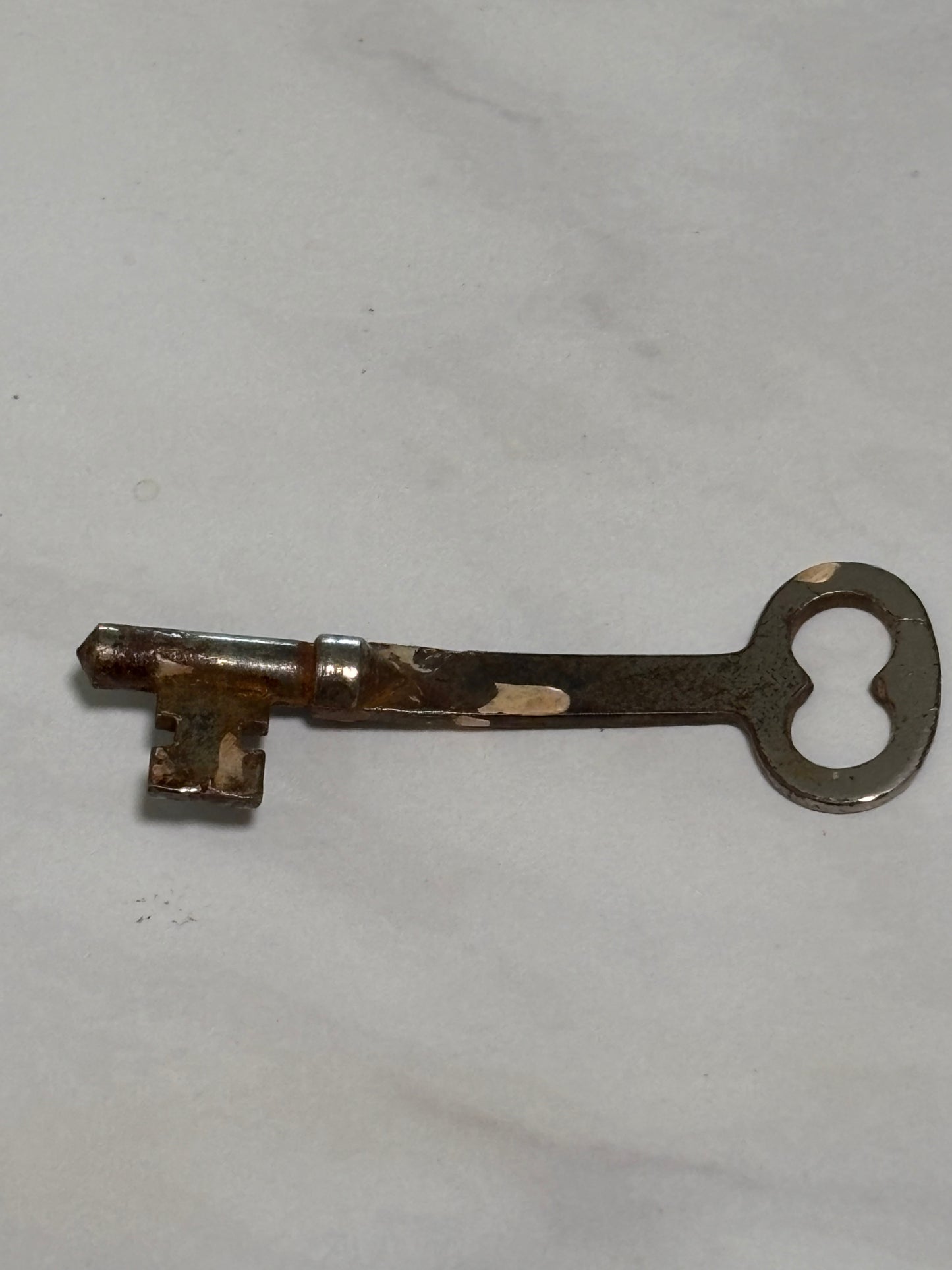 Vintage Solid Barrel Antique Skeleton Key Approx 2.75" Long Steel