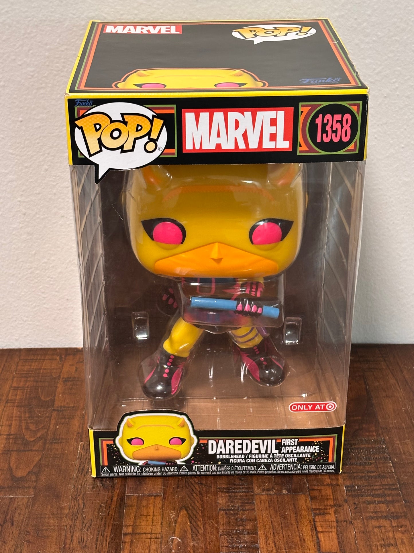 Funko Pop! Vinyl Jumbo 10 in Marvel Daredevil 1358 Black Light Target Exclusive