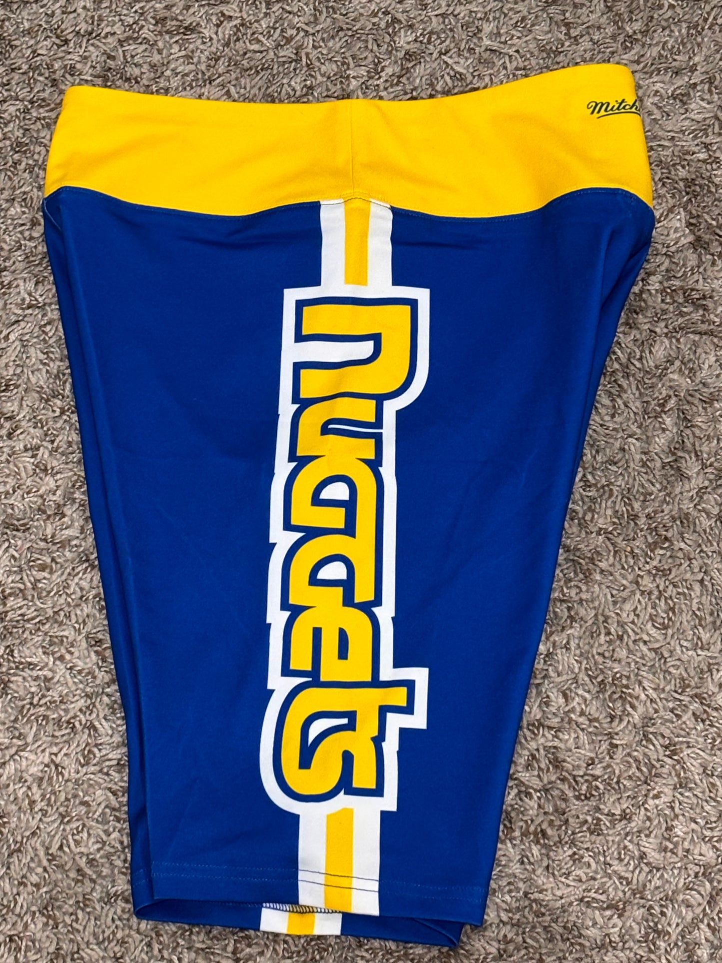 Denver Nuggets Mitchell & Ness NBA HWC Hardwood Classic Blue Gold Yellow Shorts Women’s Medium M NWOT New