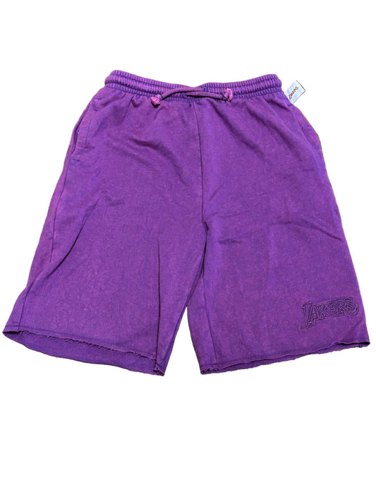 Los Angeles LA Lakers Mitchell & Ness NBA Game Day French Terry Shorts Purple Youth Kids Medium M 10-12 New NWOT