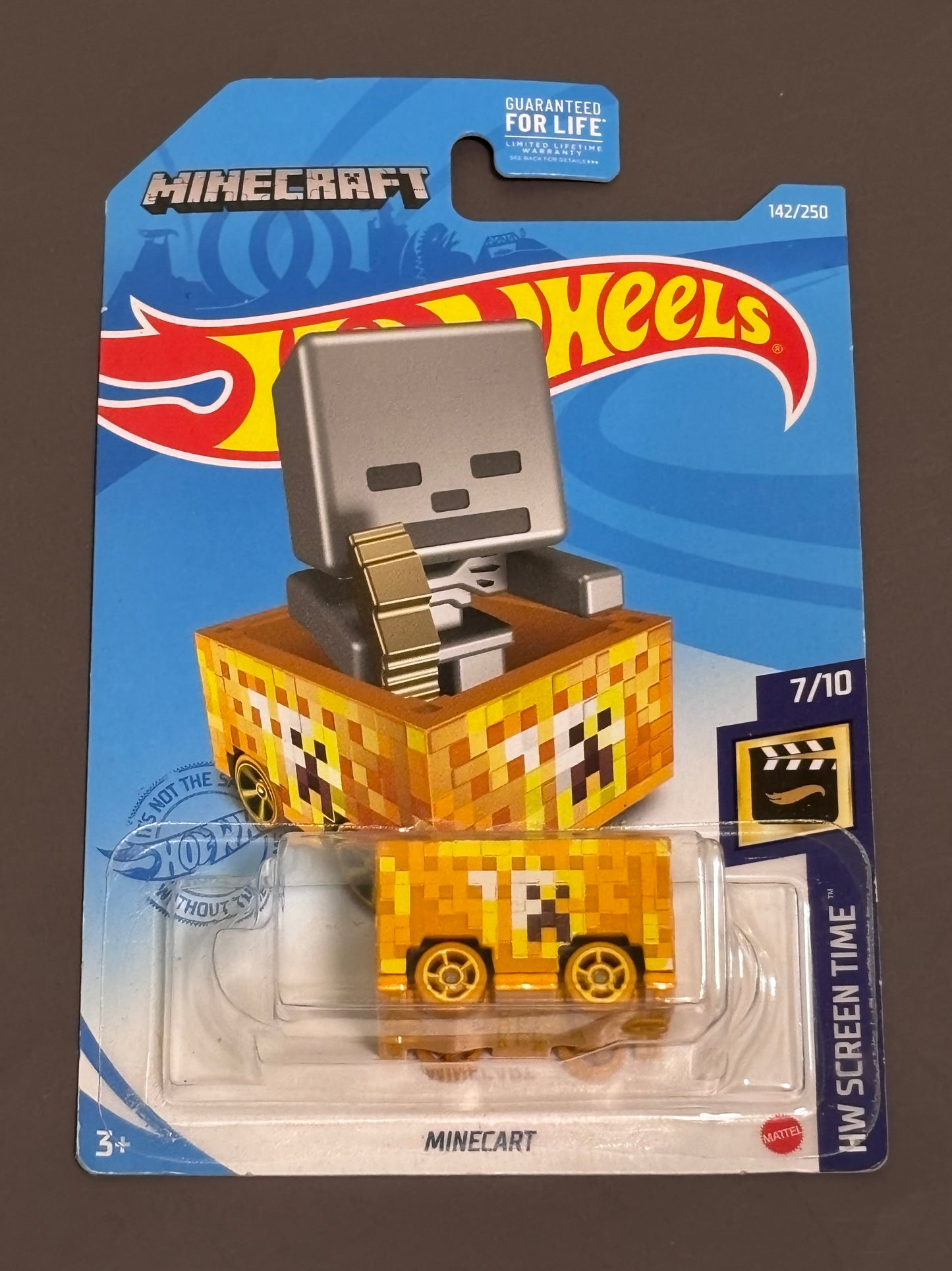 Hot Wheels 1:64 Minecart Diecast Car Minecraft HW Screen Time Yellow Gold 2020