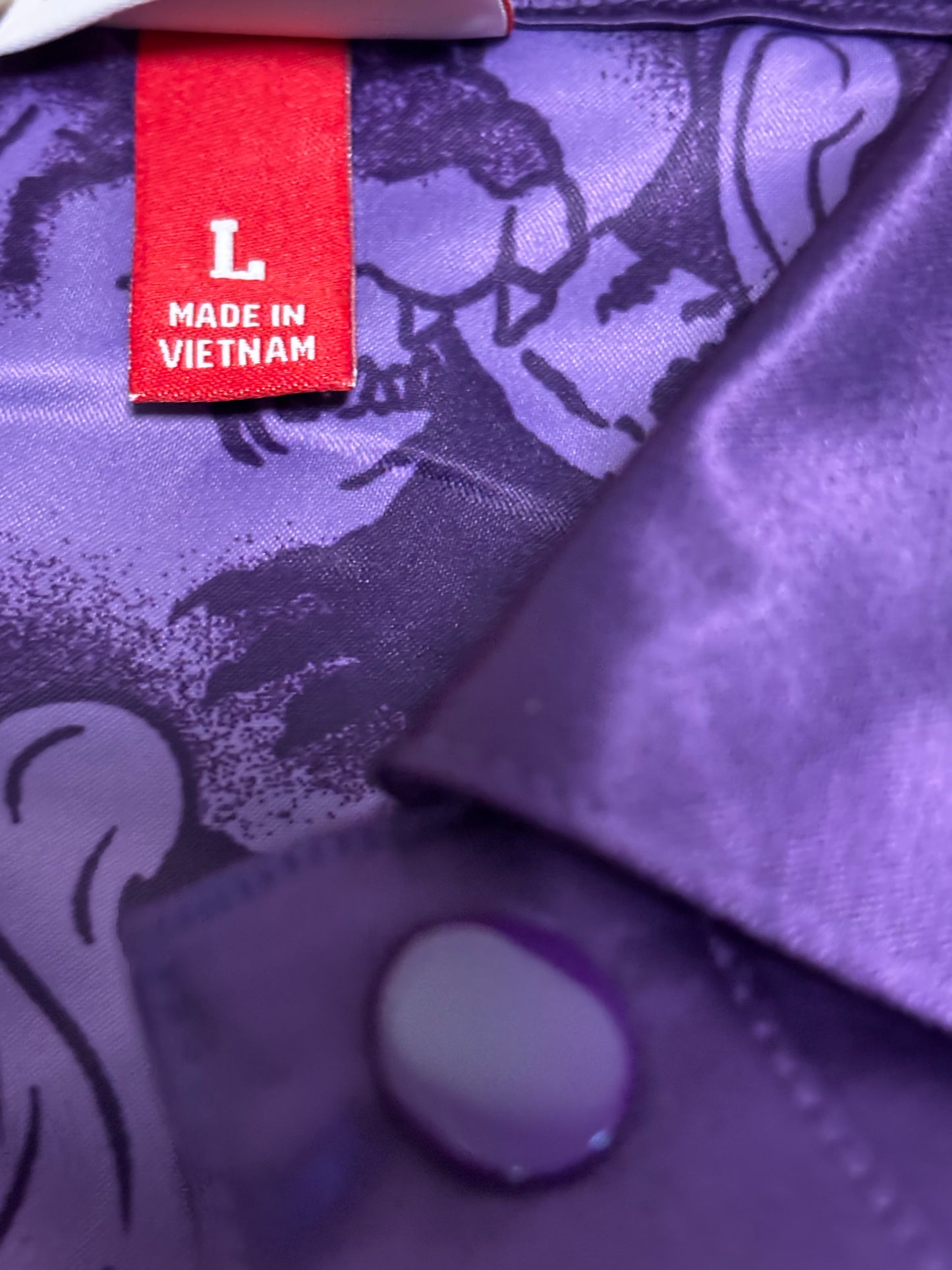Los Angeles LA Lakers Mitchell & Ness HWC Hardwood Classic Chinese New Year 4.0 Full-Snap Shooting Shirt Purple Mens Large L New NWOT