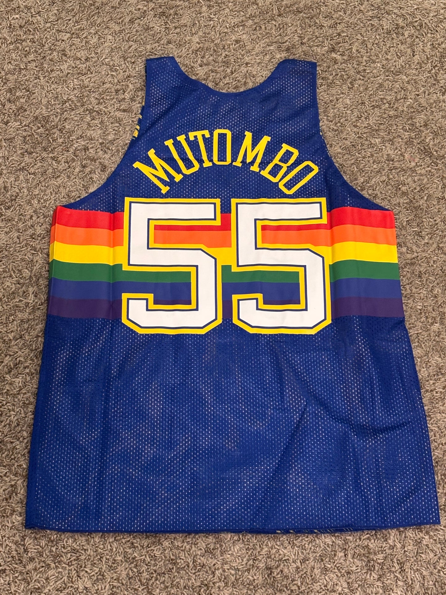 Dikembe Mutombo Denver Nuggets Mitchell & Ness 1991/92 Retro Reversible Jersey Blue Men’s Large L New NWOT