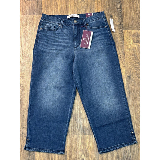 Gloria Vanderbilt Women's Amanda Capri Dark Navy Blue Jeans Classic Rise 10 NWT
