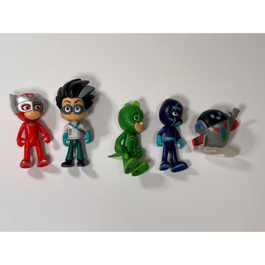 Lot of 5 PJ Mask 3” Articulated Action Figures Gekko Owlette Romeo & Night Ninja