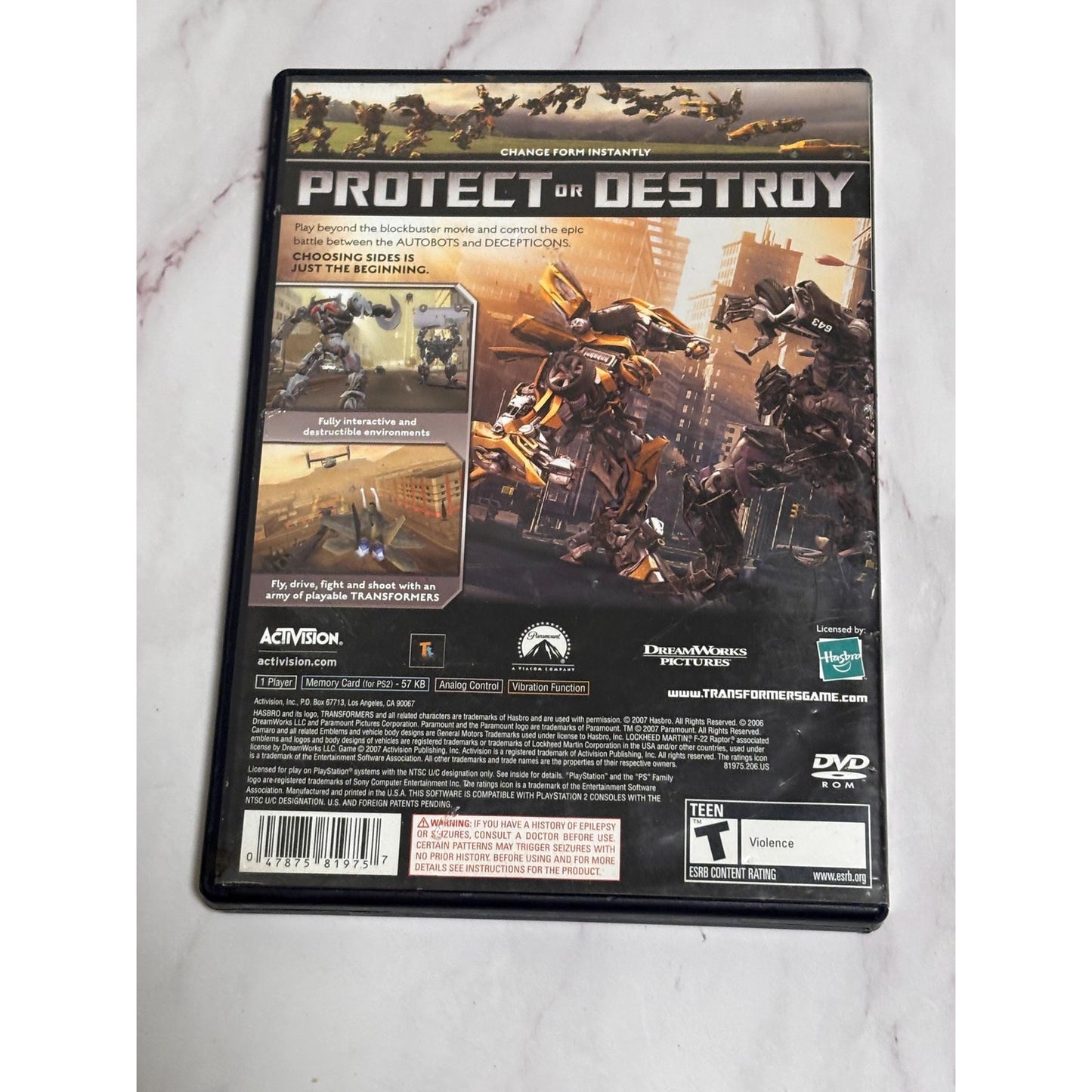 Transformers The Game (Sony PlayStation 2) PS2 Activision No Manual