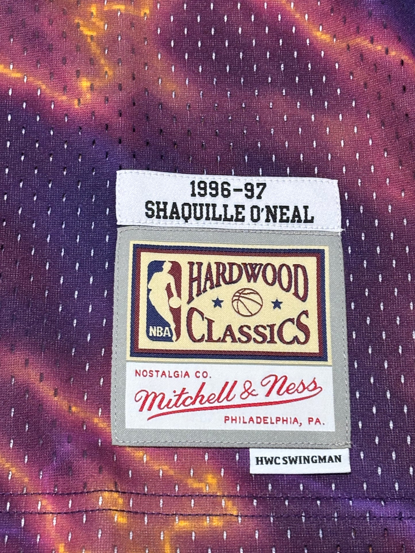 Shaq Shaquille O’Neal Los Angeles LA Lakers Mitchell & Ness NBA Retro HWC Hardwood Classic Swingman 1996-97 Shirt Jersey Lightning Purple Gold Men’s Large L New NWOT