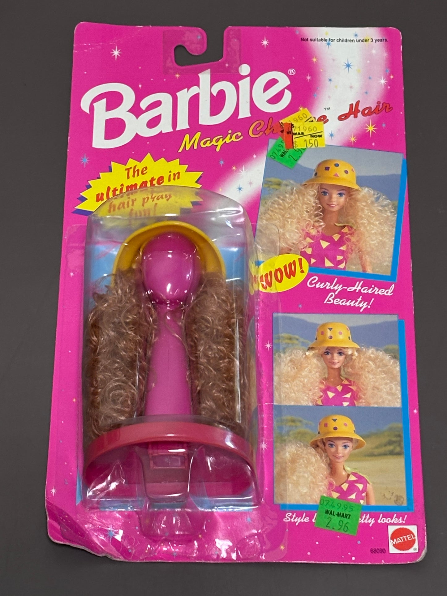 Vintage 1994 Mattel Barbie Magic Change Hair Curly-Haired Beauty Brown Hair New