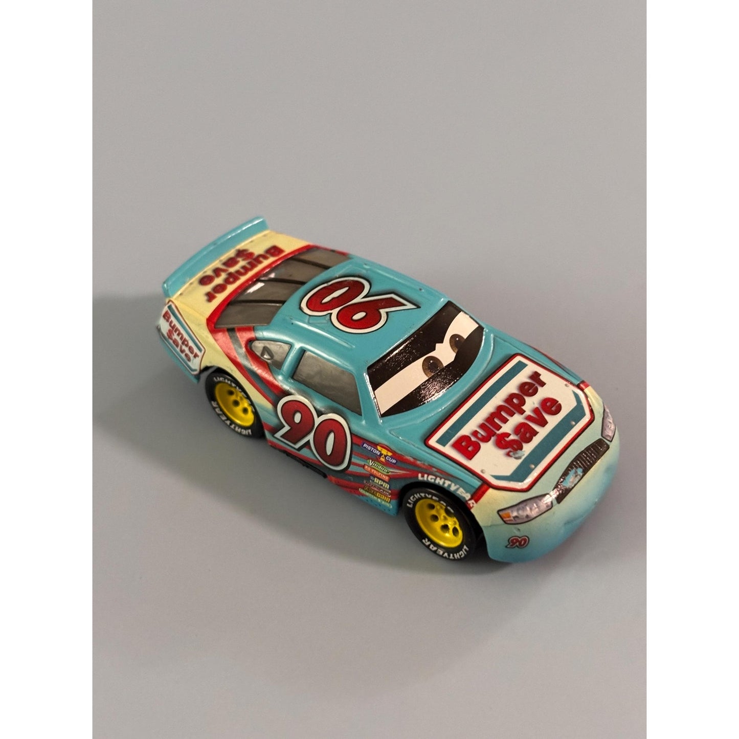 Disney Cars Piston Cup Ponchy Wipeout Diecast Car Bumper Saver Blue 90
