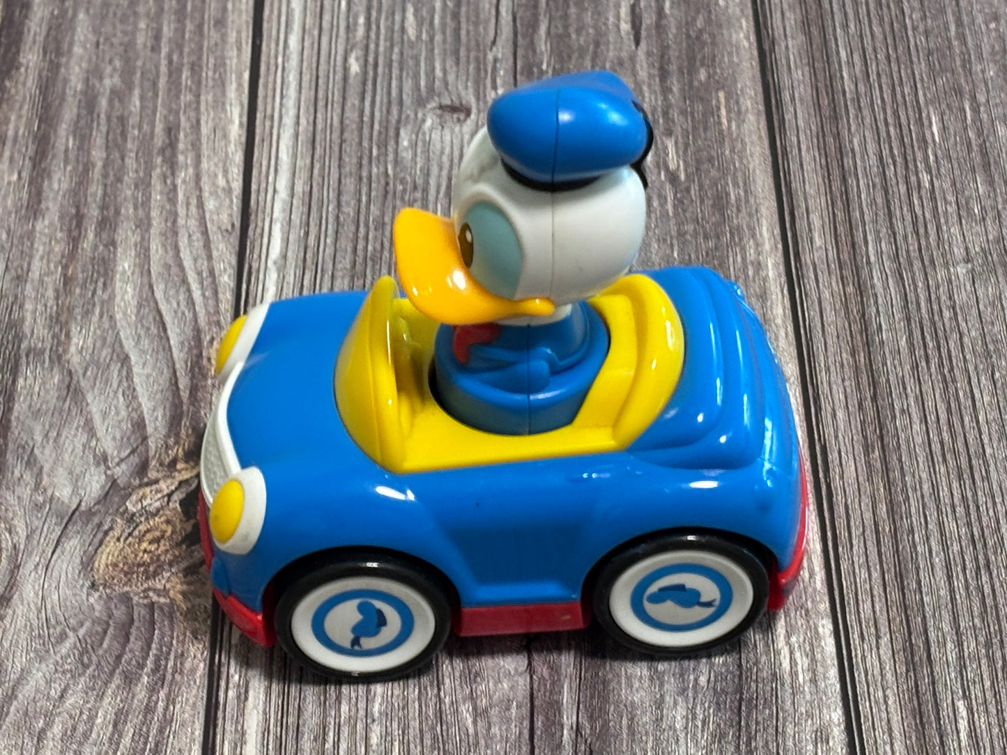 Disney Donald Duck Hap P Kid Push & Go Blue Racer working Toy Car Vehicle