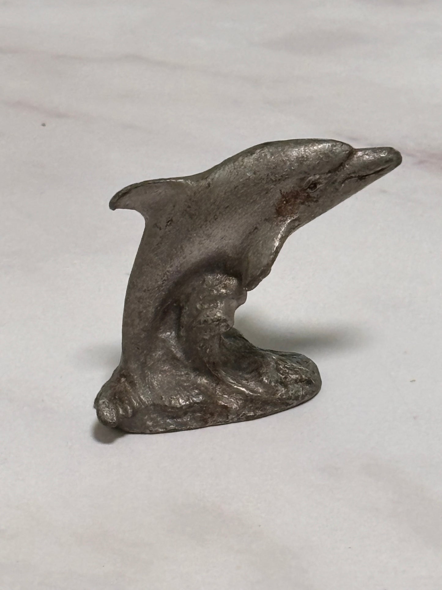 Vintage Collectible Miniature Fine Pewter Nautical Figurines Dolphin 1.5”