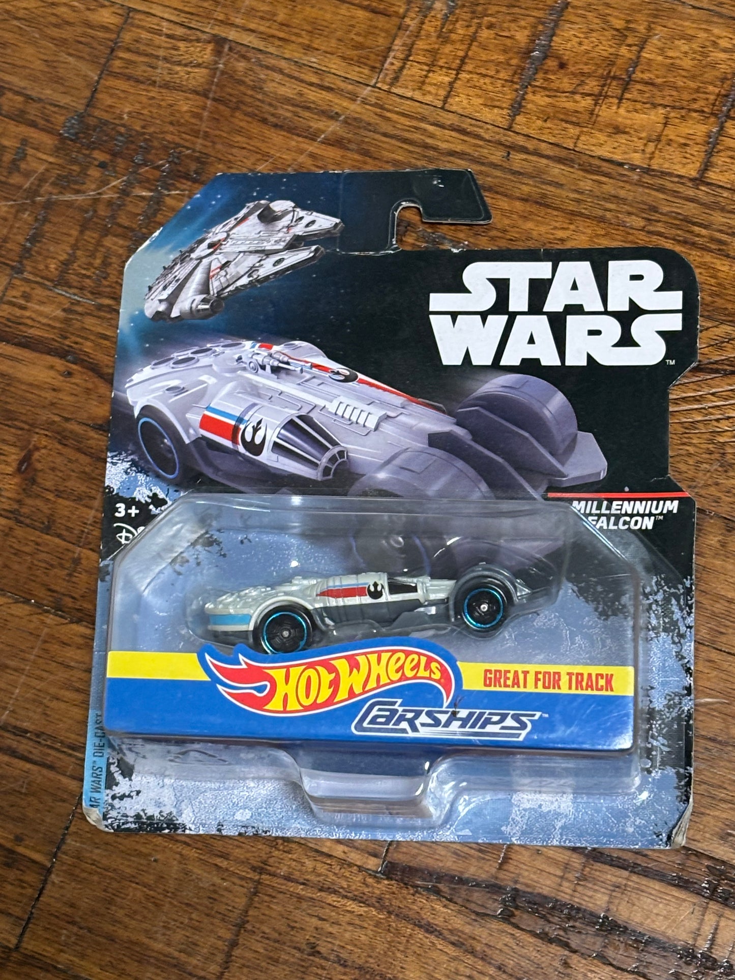 Disney Hot Wheels Starships Mattel Star Wars 2016 Millennium Falcon Die Cast Track Car New