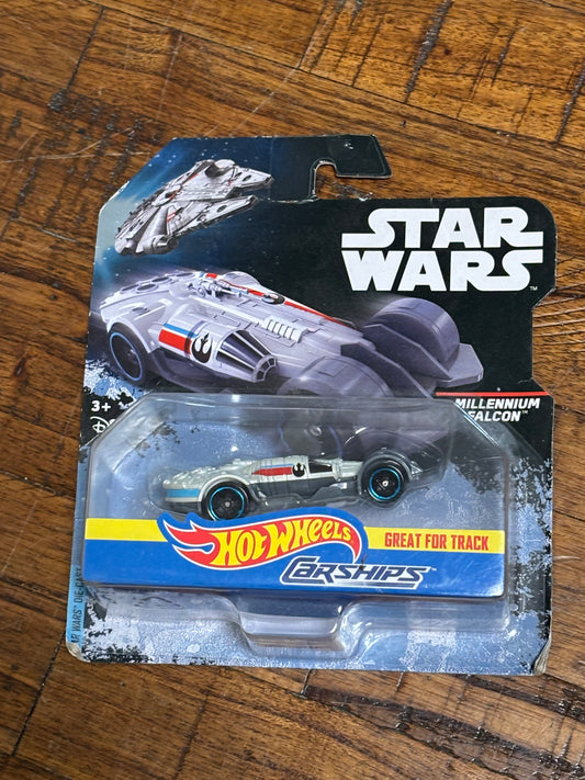 Disney Hot Wheels Starships Mattel Star Wars 2016 Millennium Falcon Die Cast Track Car New