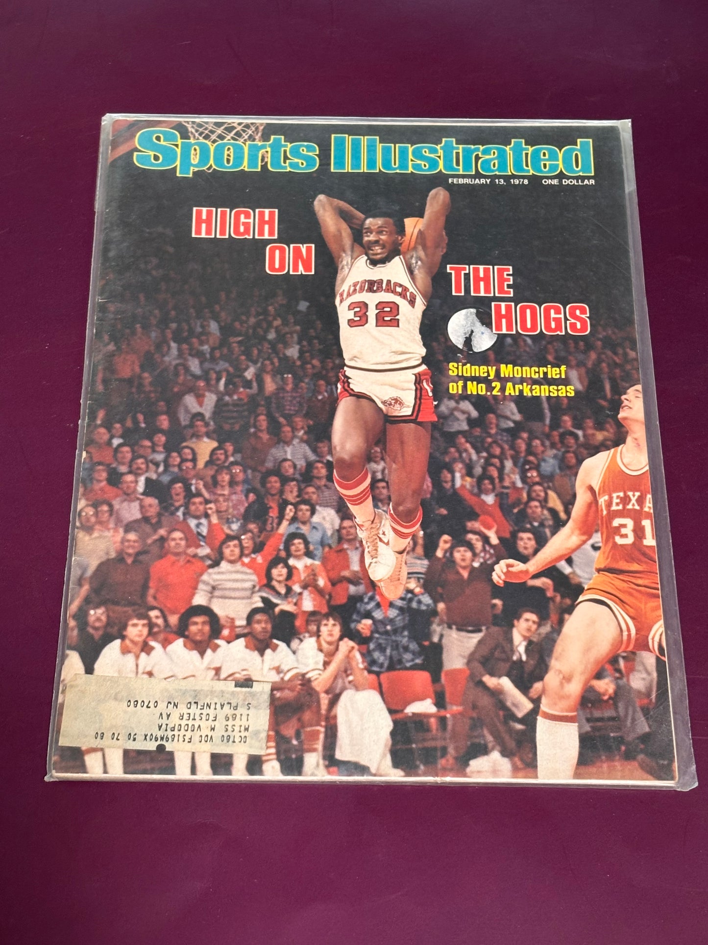 Sports Illustrated NCAA Arkansas Sidney Moncrief February 13, 1978 High On Hogs