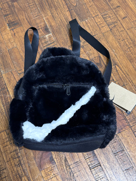 Nike Sportswear Futura 365 Faux Fur Mini Backpack Black FB3049-010 New NWT