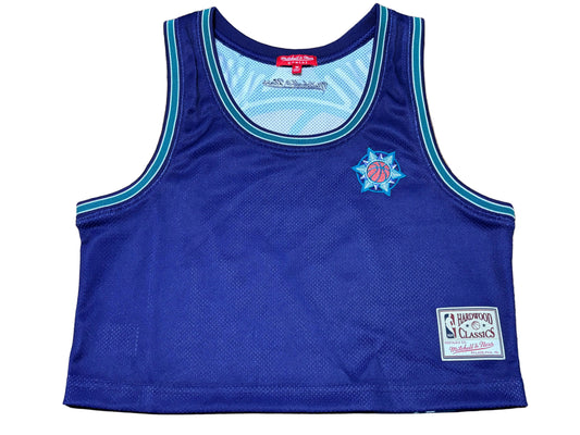 Utah Jazz Mitchell & Ness NBA Retro Hardwood Classic HWC Blown Own Fashion Jersey Shirt Women’s Purple Blue Medium M New NWOT