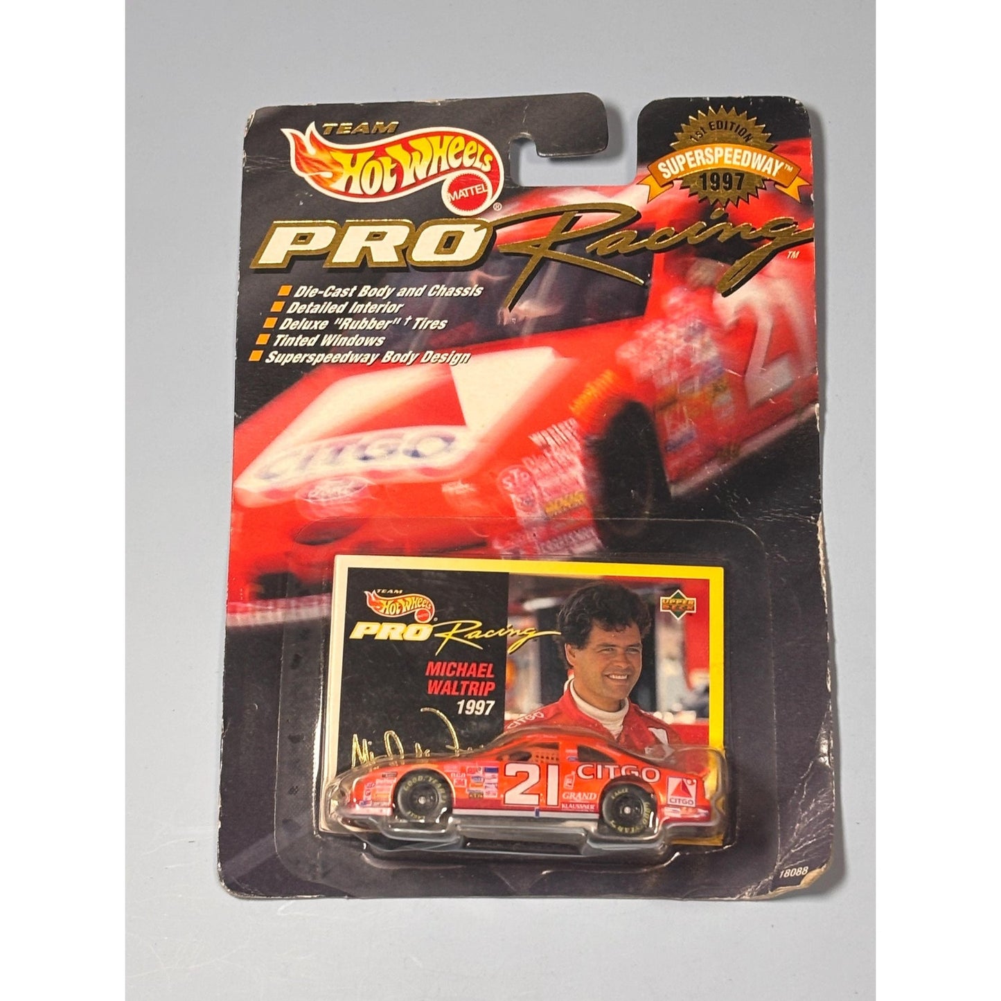 1997 Hot Wheels PRO Racing #21 Michael Waltrip Citgo 1/64 Diecast Car