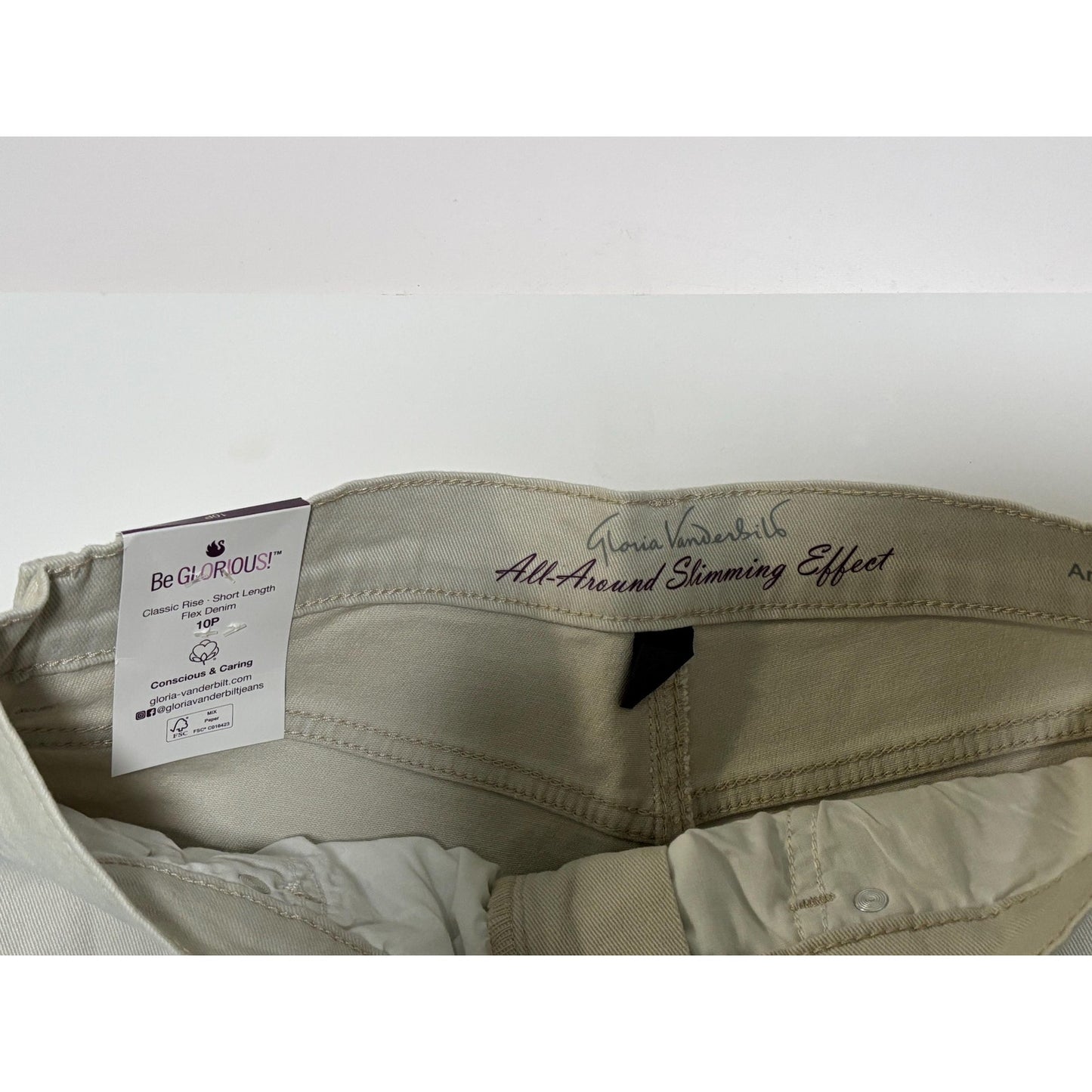 Gloria Vanderbilt AMANDA Shorts Slimming Panel Classic Rise Stonewood 10P NWT