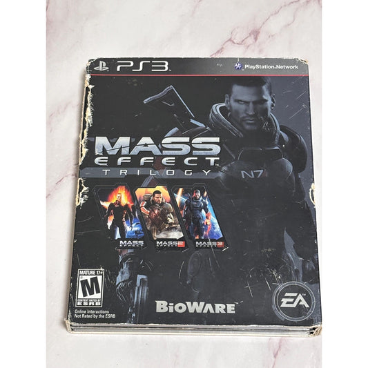 Mass Effect Trilogy Saga - Sony PlayStation 3 PS3 W/ Slipcover 1,2 & 3