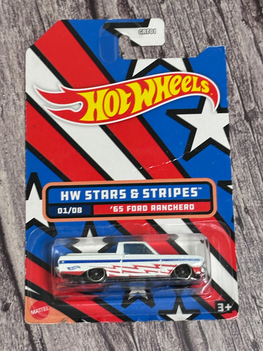 Hot Wheels 2022 HW Stars & Stripes 01/08 White '65 Ford Ranchero Collectible New