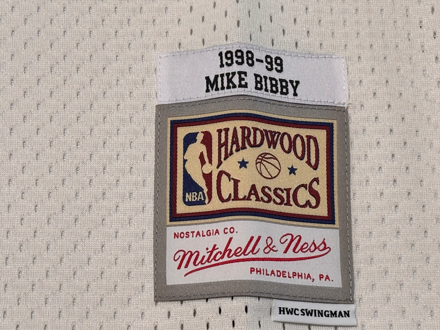 Mike Bibby Vancouver Memphis Grizzlies #10 Mitchell & Ness NBA Retro Hardwood Classic HWC Swingman Big Face Team Logo 1998-99 White Green Jersey Men’s Large L New NWOT
