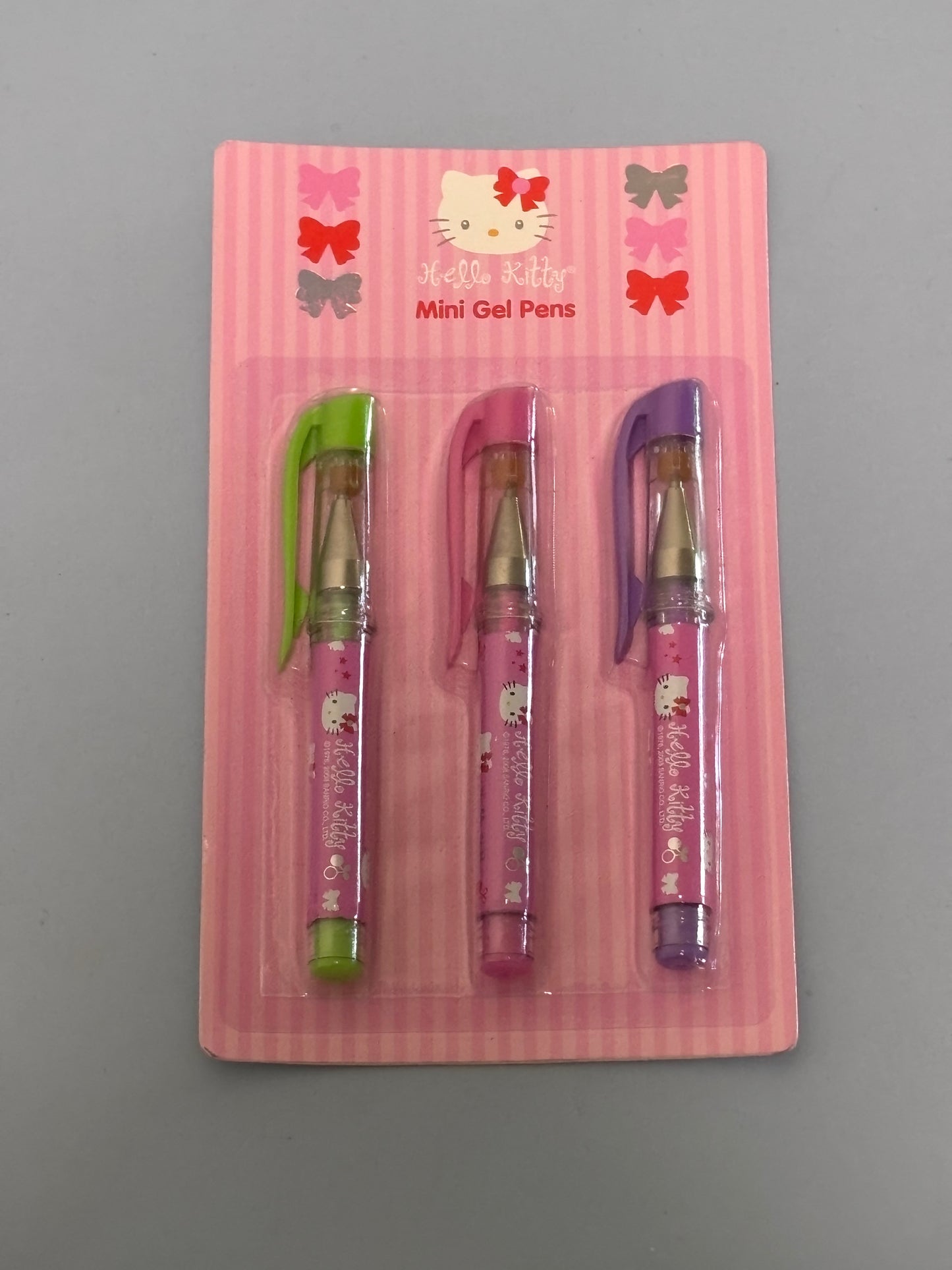 Hello Kitty Mini Gel Pens 3 Pack 2008 Sanrio Toy Island New