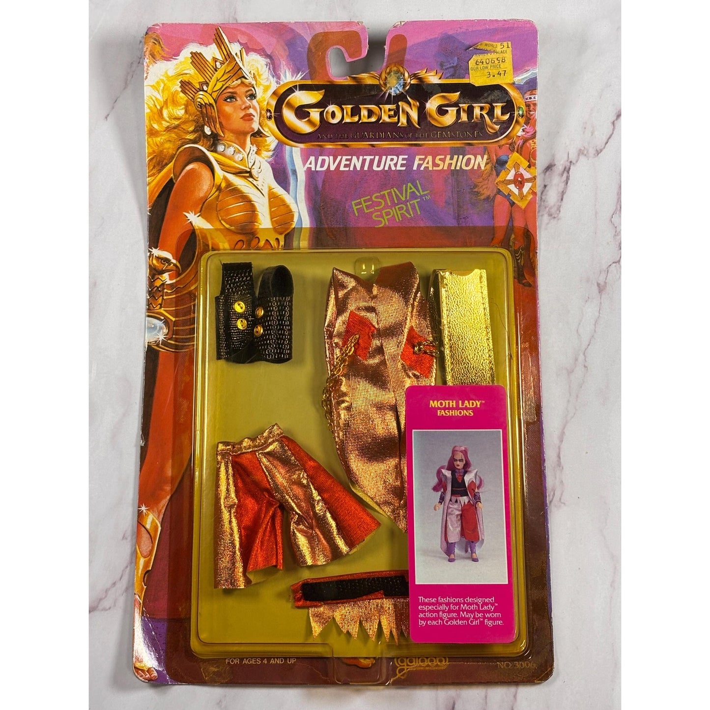 Golden Girl Moth Lady Festive Spirit Adventure Fashion Outfit Vtg 1984 Galoob